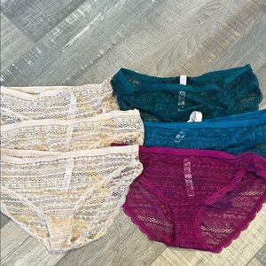 Victoria’s Secret lace brief lot of 6